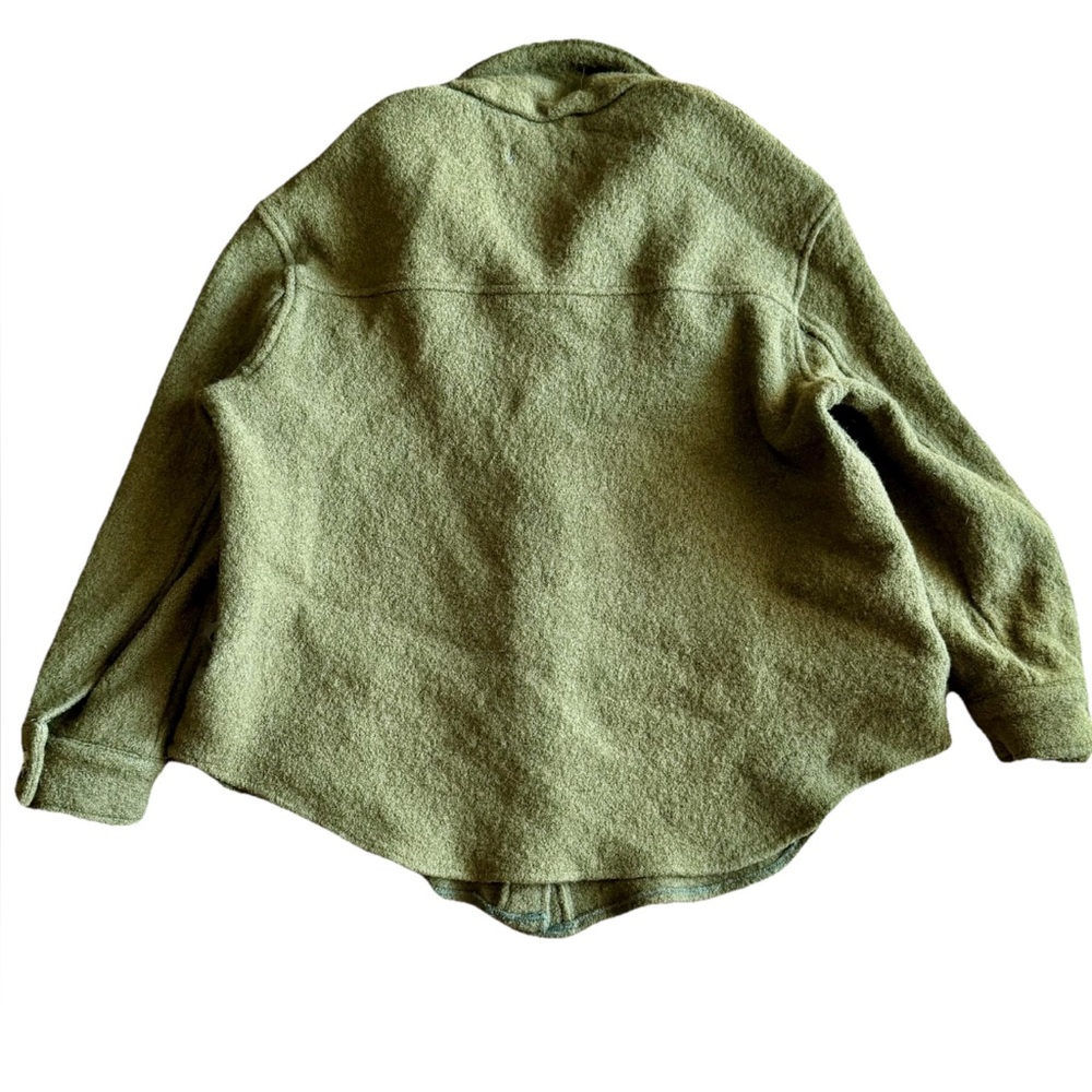 Charlie Paige Hunter Olive Green Wool Blend Jacket Coat Women's Size Medium - Picture 3 of 11